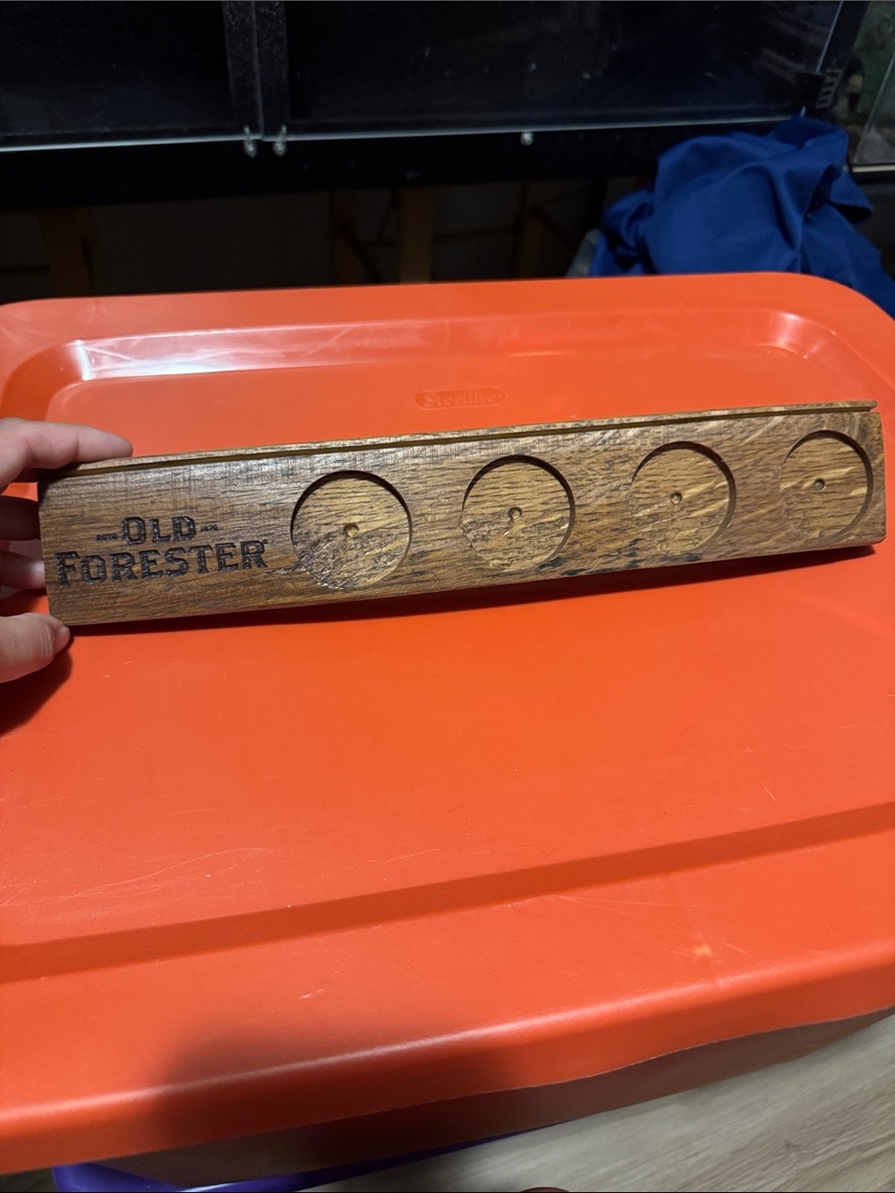 Branded Wooden Flight Board in Brown